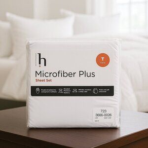 Home Expressions Microfiber Plus Sheet Set Twin White Dorm